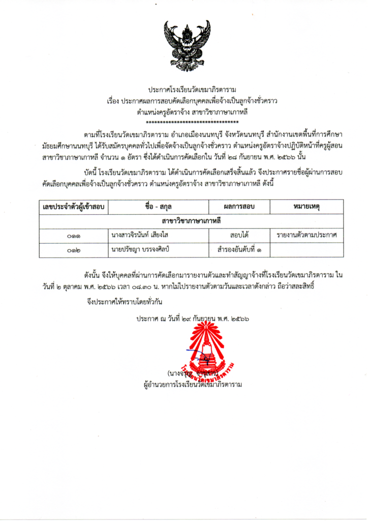 โรงเรียนวัดเขมาภิรตาราม